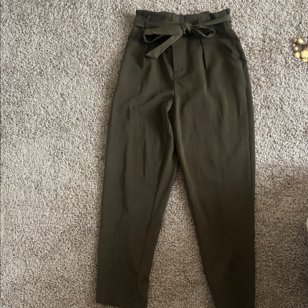 Windsor Olive Tie-Waist Trousers